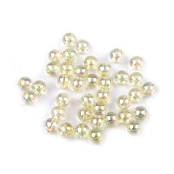 Plastic rainbow beads ø8 mm - Lightest yellow (10 Grams)