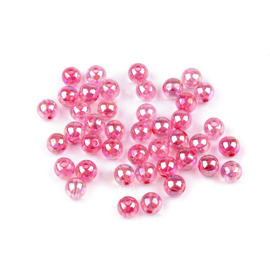Plastic rainbow beads ø8 mm - Lightest yellow (100 Grams)