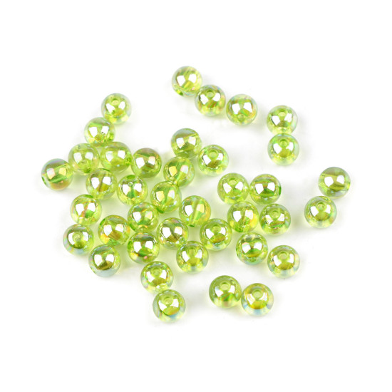 Plastic rainbow beads ø8 mm - Lightest yellow (100 Grams)