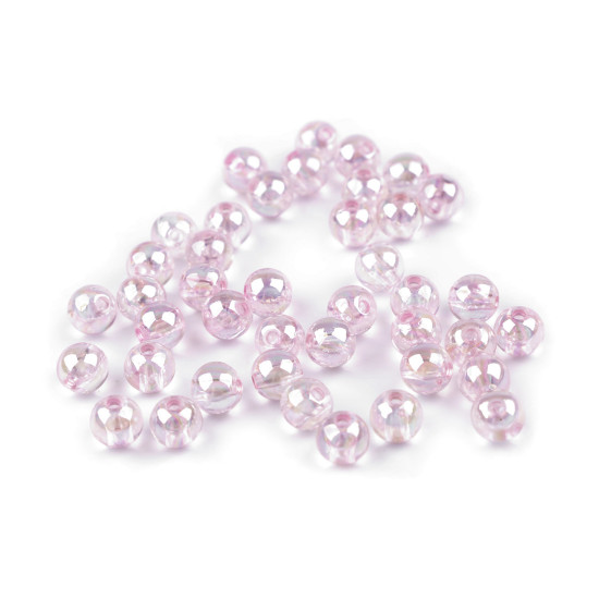 Plastic rainbow beads ø8 mm - Lightest yellow (100 Grams)
