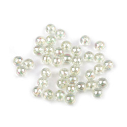 Plastic rainbow beads ø8 mm - Pastel green light (10 Grams)