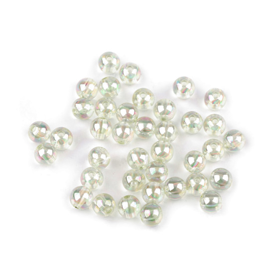 Plastic rainbow beads ø8 mm - Lightest yellow (100 Grams)