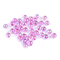 Plastic rainbow beads ø8 mm - Violet lilac (10 Grams)