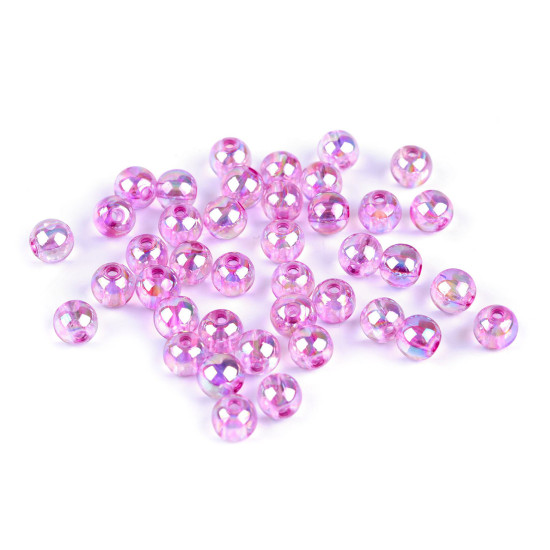 Plastic rainbow beads ø8 mm - Lightest yellow (100 Grams)