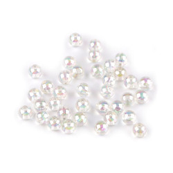 Plastic rainbow beads ø8 mm - Cream lightest (10 Grams)