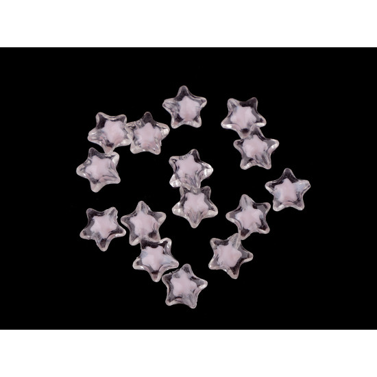 Koraliki plastikowe gwiazdki ø11 mm z efektem koloru w środku - Różowy najjaśniejszy (180 Gramy) Koraliki plastikowe gwiazdki ø11 mm z efektem koloru w środku - Różowy najjaśniejszy (180 Gramy)