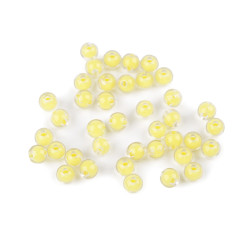 Plastic beads ø8 mm with color effect - White yellow (10 Grams)