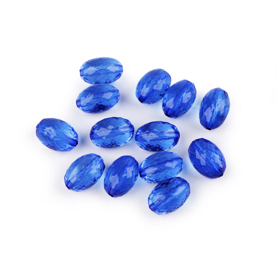 Mărgele de plastic măsline 10x15 mm - Albastru delta (10 Grame) Mărgele de plastic măsline 10x15 mm - Albastru delta (10 Grame)