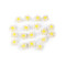 Perle in plastica opaca, motivo: fiore, dimensioni: ø 13 mm - Bianco giallo (10 Grammi)