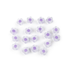 Koraliki plastikowe kwiaty matowe ø13 mm - Fioletowy liliowy (10 Gramy)