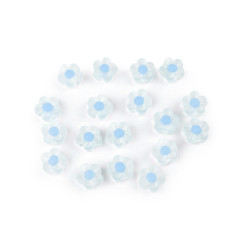 Koraliki plastikowe kwiaty matowe ø13 mm - Niebieskiwrzos (10 Gramy)