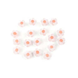 Koraliki plastikowe kwiaty matowe ø13 mm - Łososiowy ciem (10 Gramy)