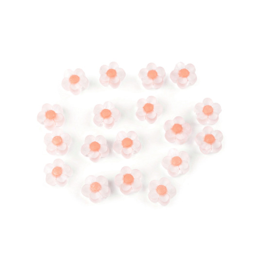 Perle in plastica opaca, motivo: fiore, dimensioni: ø 13 mm - Salmone scuro (180 Grammi) Perle in plastica opaca, motivo: fiore, dimensioni: ø 13 mm - Salmone scuro (180 Grammi)