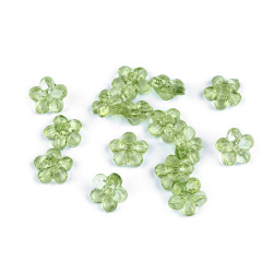 Boutons/perles fleurs en plastique, ø 12 mm - Beige clair (30 Grammes)