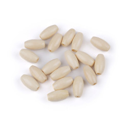 Koraliki drewniane oliwka 7x15 mm - Naturalny jasny (150 Gramy)