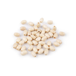 Koraliki drewniane oliwka 5x8 mm - Naturalny jasny (10 Gramy)