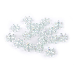 Koraliki plastikowe kwiaty ø17 mm z efektem ab - Miętowy (10 Gramy)