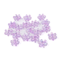 Koraliki plastikowe kwiaty ø17 mm z efektem ab - Fioletowy liliowy (10 Gramy)