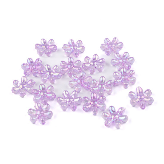 Koraliki plastikowe kwiaty ø17 mm z efektem ab - Miętowy (180 Gramy) Koraliki plastikowe kwiaty ø17 mm z efektem ab - Miętowy (180 Gramy)