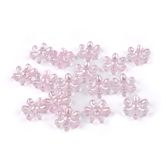 Koraliki plastikowe kwiaty ø17 mm z efektem ab - Miętowy (180 Gramy) Koraliki plastikowe kwiaty ø17 mm z efektem ab - Miętowy (180 Gramy)