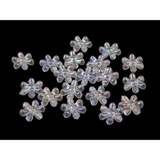 Koraliki plastikowe kwiaty ø17 mm z efektem ab - Miętowy (180 Gramy) Koraliki plastikowe kwiaty ø17 mm z efektem ab - Miętowy (180 Gramy)