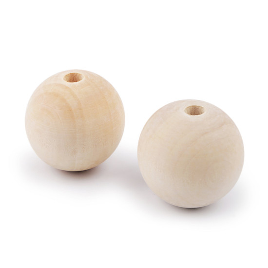 Große unlackierte holzperlen ø 40 mm - Natürlich hell (20 Stücke) Große unlackierte holzperlen ø 40 mm - Natürlich hell (20 Stücke)