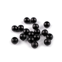 Szklane woskowane perły żebrowane ø10 mm - Czarny (160 Gramy)