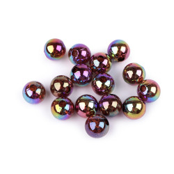 Plastic beads with ab effect ø13 mm - Multicolor (15 Pieces)