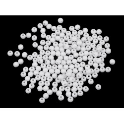 Plastic beads color ø4 mm - White (100 Grams)