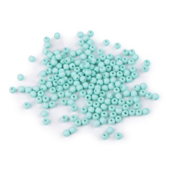 Plastic beads color ø4 mm - Mint (100 Grams)
