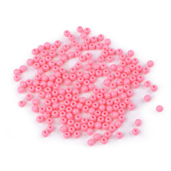 Plastic beads color ø4 mm - Pink (100 Grams)