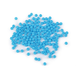 Plastic beads color ø4 mm - Azure blue (100 Grams)