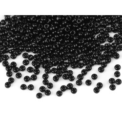 Rokail - koraliki szklane 8/0 - 3 mm - Czarny (20 Gramy)