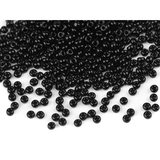 Rokail - koraliki szklane 8/0 - 3 mm - Czarny (400 Gramy) Rokail - koraliki szklane 8/0 - 3 mm - Czarny (400 Gramy)