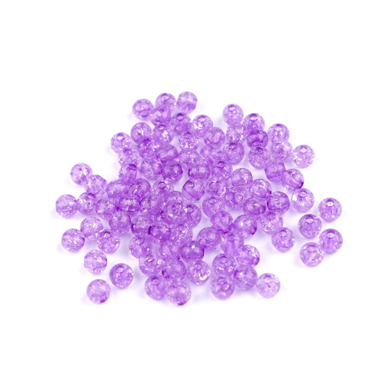 Cracked plastic beads ø6 mm - Violet lilac (30 Grams) Cracked plastic beads ø6 mm - Violet lilac (30 Grams)
