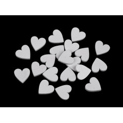 Serce drewniane do przyklejenia / dekoracji - White (100 Sztuki)
