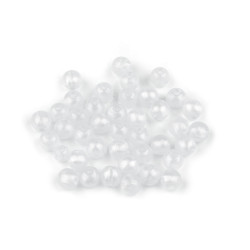 Plastic beads pearl ab frost effect ø10 mm - White (120 Grams)