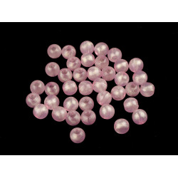 Plastic beads pearl ab frost effect ø8 mm - Light pink (120 Grams)