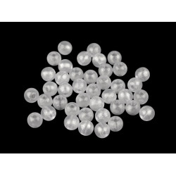 Plastic beads pearl ab frost effect ø8 mm - White (120 Grams)