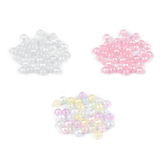 Plastic beads pearl ab frost effect ø8 mm - Light pink (360 Grams) Plastic beads pearl ab frost effect ø8 mm - Light pink (360 Grams)
