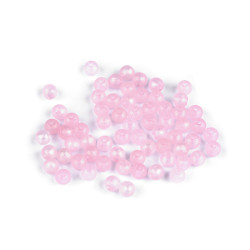 Plastic beads pearl ab frost effect ø6 mm - Light pink (120 Grams)