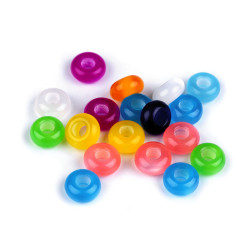 Koraliki plastikowe duży otwór do przewlekania ø14 mm - Mix (100 Sztuki)