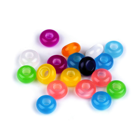 Koraliki plastikowe duży otwór do przewlekania ø14 mm - Mix (20 Sztuki) Koraliki plastikowe duży otwór do przewlekania ø14 mm - Mix (20 Sztuki)