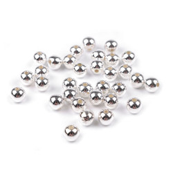 Koraliki plastikowe metalic ø6 mm - Srebrny (20 Gramy)