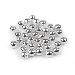 Koraliki plastikowe woskowane metalic ø10 mm - Srebrny (20 Gramy)