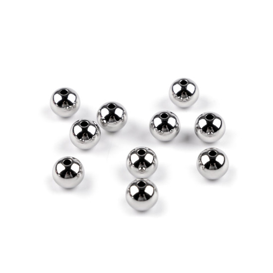Gyöngyök rozsdamentes acélból ø8 mm - Platina (100 Darabok) Gyöngyök rozsdamentes acélból ø8 mm - Platina (100 Darabok)