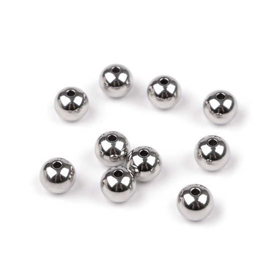Gyöngyök rozsdamentes acélból ø10 mm - Platina (80 Darabok) Gyöngyök rozsdamentes acélból ø10 mm - Platina (80 Darabok)