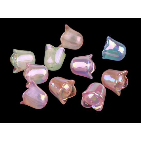 Koraliki plastikowe dzwoneczek efekt ab 15x16 mm - Mix (50 Sztuki) Koraliki plastikowe dzwoneczek efekt ab 15x16 mm - Mix (50 Sztuki)
