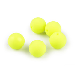 Matte plastic beads, rubberized surface ø16 mm - Yellow green (100 Pieces)