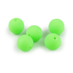 Matte plastic beads, rubberized surface ø16 mm - Green yellow (100 Pieces)
